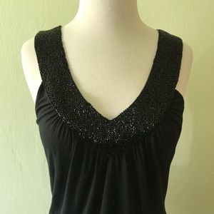 Matty M. Embroidered Black Blouse